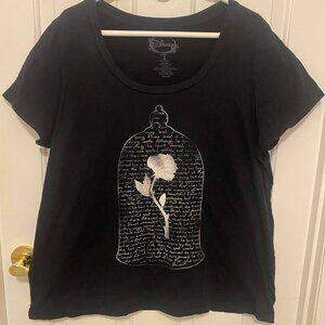 BLACK DISNEY "BEAUTY and the BEAST" WOMEN'S T-SHIRT W/LOGO
